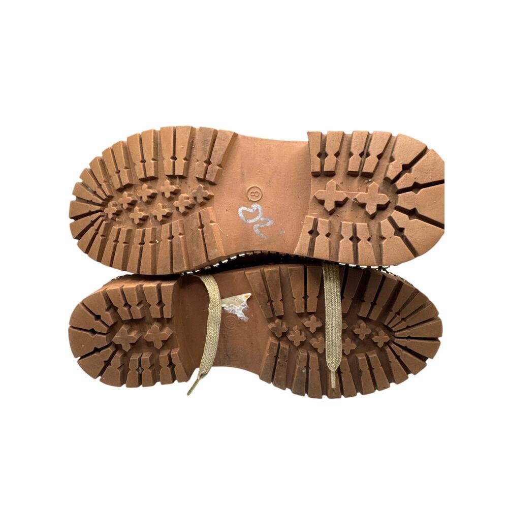 Alexis Bendel Brown Faux Leather Faux Fur Trim Lace Up Boots Women's 8 - Picture 3 of 5